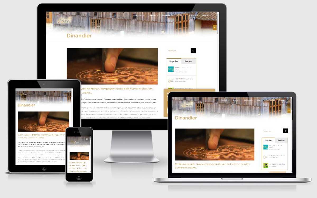 Créer site web dinanderie, création de site artisan dinandier