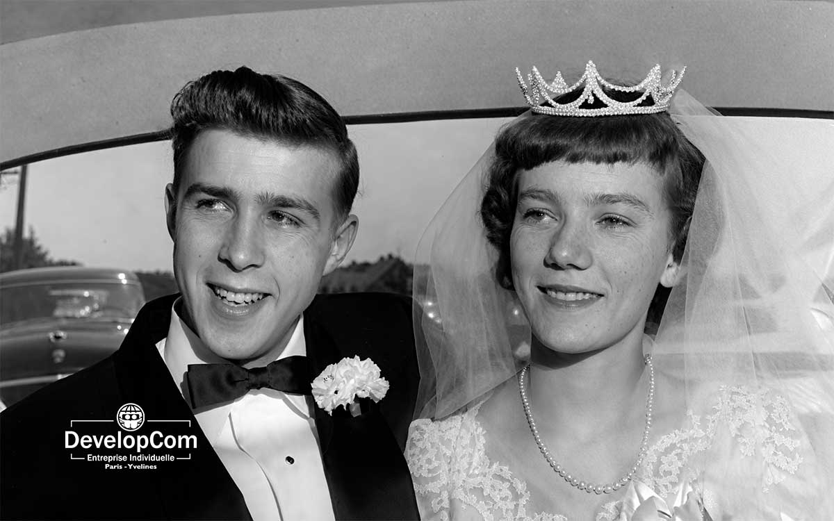 Restauration de photo ancienne de mariage — retouche haute qualité et réparation des défauts