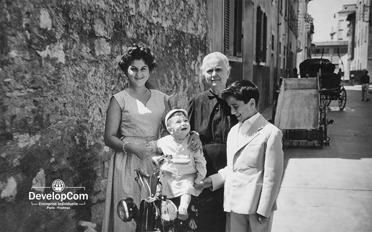 Restauration de photo ancienne de famille — retouche professionnelle et agrandissement haute définition